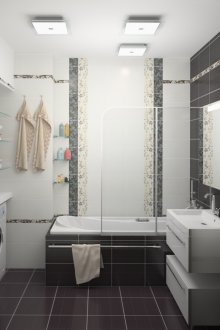 Ασπρόμαυρη διακόσμηση μπάνιου