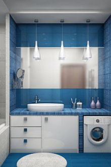 Λευκό και μπλε μπάνιο