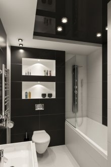 Ασπρόμαυρο μοντέρνο μπάνιο.