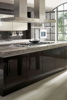 Ασπρόμαυρη σχεδίαση κουζίνας.