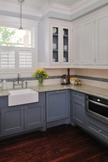 Μπλε και άσπρο σετ κουζίνας