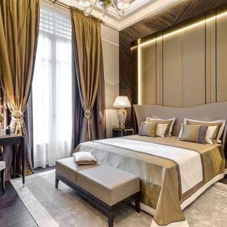 Art Nouveau κουρτίνες στο υπνοδωμάτιο