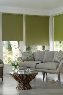 Πράσινες περσίδες στο σαλόνι