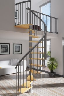 Μπεζ-γκρι σκάλα στο εσωτερικό