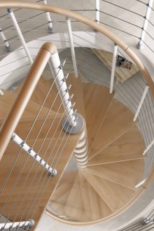 Μπεζ και Λευκή σπειροειδής σκάλα