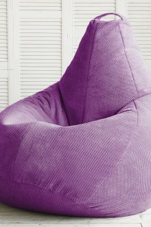 Μωβ καρέκλα τσάντα φασολιών στο εσωτερικό