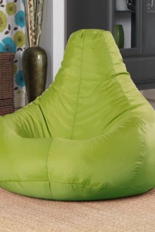 Πράσινη καρέκλα τσαντών φασολιών στο σαλόνι