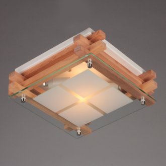 Επιτραπέζιος πολυέλαιος από ξύλο, μέταλλο και γυαλί