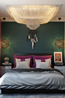 Πράσινο τοίχο στο υπνοδωμάτιο