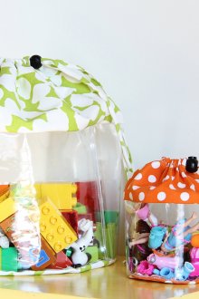 Τσάντες από ύφασμα και ταινίες για παιχνίδια