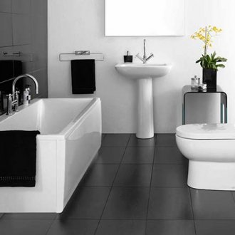 Κίτρινα κεραμίδια στο μπάνιο