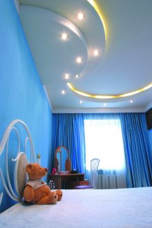Λευκή πολυόροφη οροφή στο παιδικό δωμάτιο