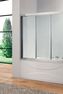 Συρόμενη γυάλινη κουρτίνα τριών τεμαχίων για το μπάνιο