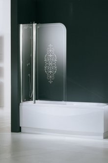 Γυάλινη κουρτίνα χαραγμένη στο μπάνιο