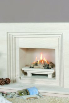 Γκρι και άσπρο γωνιακό τζάκι