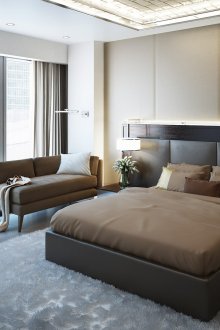 Μεγάλη αρ νουβό σκοτεινή κρεβατοκάμαρα