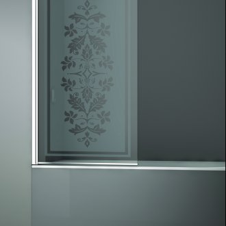 Γυάλινη κουρτίνα με σχέδιο στο μπάνιο