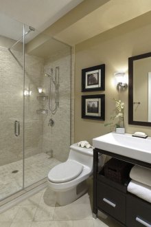 Μπεζ-μαύρο σχεδιασμό μπάνιου