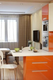 Κουζίνα-σαλόνι με χερσόνησο