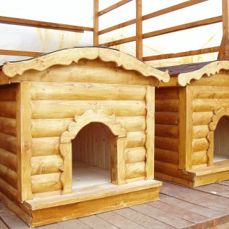 Φανταχτερά ξύλινα περίπτερα σκύλων