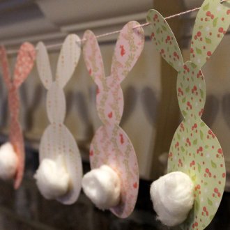 Χαρτί λαγουδάκι και γιρλάντα βαμβακιού