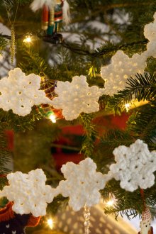 Πλεκτά γιρλάντα νιφάδα χιονιού