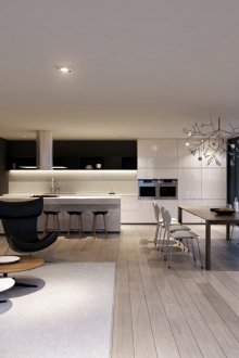 Υψηλής τεχνολογίας κουζίνα-σαλόνι