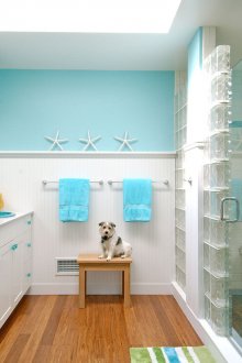 Γυαλί μπλοκ στο εσωτερικό του μπάνιου