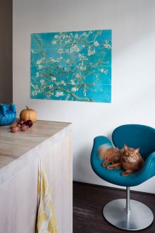 Ζωγραφική με ανθισμένα σακούρα στην κουζίνα σε φενγκ σούι