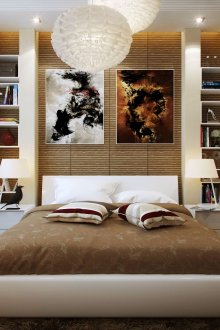 Καφέ και μπεζ σχεδιασμός κρεβατοκάμαρα 14 τ.μ.