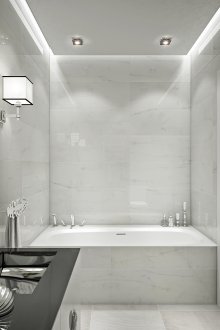 Ασπρόμαυρο μπάνιο χωρίς τουαλέτα