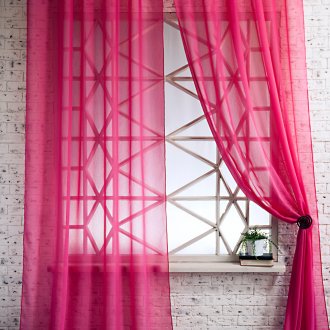 Ζεστό ροζ Organza Κουρτίνες