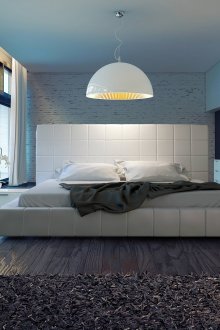 Λευκός πολυέλαιος στην κρεβατοκάμαρα