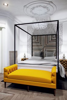 Ασυνήθιστος λευκό πολυέλαιος στην κρεβατοκάμαρα