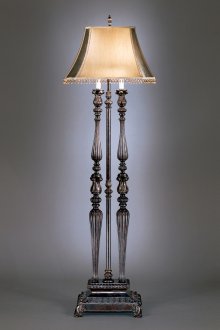 Φωτιστικό δαπέδου με αμπαζούρα κρέμας