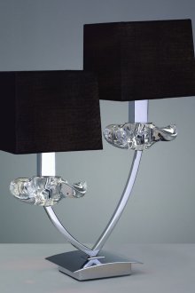 Δύο επιτραπέζιες λυχνίες με μαύρη λάμπα