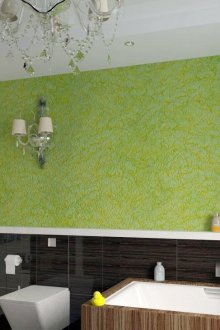 Πράσινο διακοσμητικό στόκο στο μπάνιο