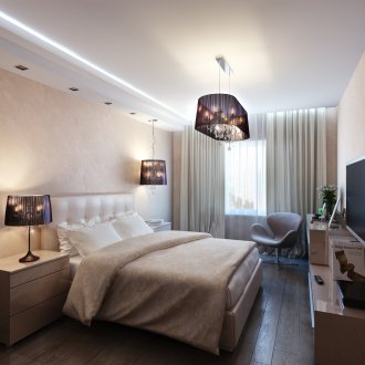 Κάτω από την κουρτίνα στο υπνοδωμάτιο