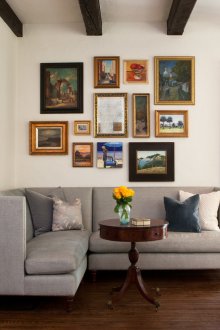 Γωνιακό ταπετσαρισμένο πάγκο