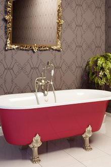 Κομψό κόκκινο λουτρό