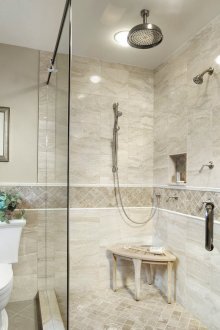 Ντους χωρίς ντους σε ένα άνετο μπάνιο