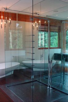 Γυάλινο ντους χωρίς δίσκο στο μπάνιο