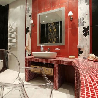 κόκκινα και μαύρα πλακάκια