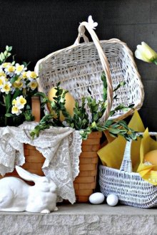 Χόρτο σε ένα διακοσμητικό καλάθι