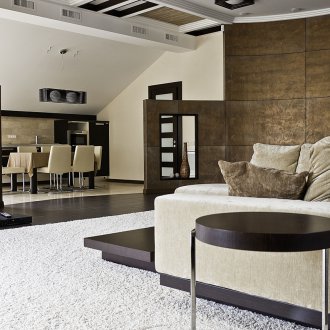 Οικολογική επένδυση πόρτας στο εσωτερικό του καθιστικού