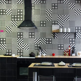 Terra de mosaic blanc i negre