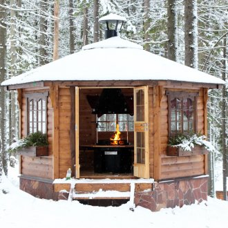 Gazebo με μπάρμπεκιου