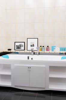 Ντουλάπι με ράφια από γυαλί για το μπάνιο