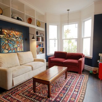 Τούλι για καθιστικό σε παράθυρο κόλπων