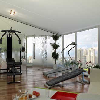 Γυάλινες πόρτες στο γυμναστήριο